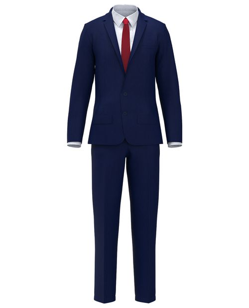 Traje formal Oscar de la Renta classic fit azul con rayas texturizadas para hombre