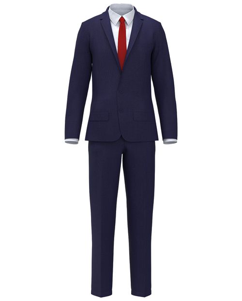 Traje formal Oscar de la Renta tailored fit azul navy texturizado para hombre