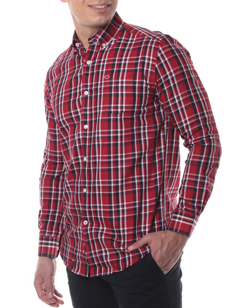 104826059-Camisa-casual-Oscar-de-la-Renta-classic-fit-roja-cuadriculada-para-hombre