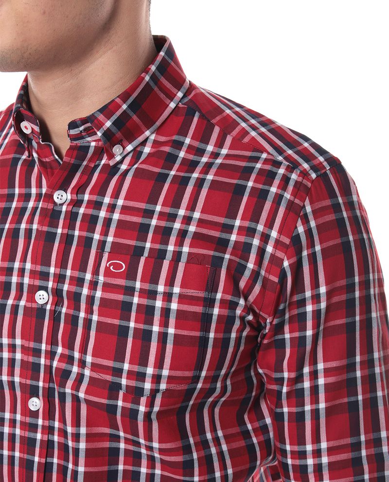 104826059-Camisa-casual-Oscar-de-la-Renta-classic-fit-roja-cuadriculada-para-hombre