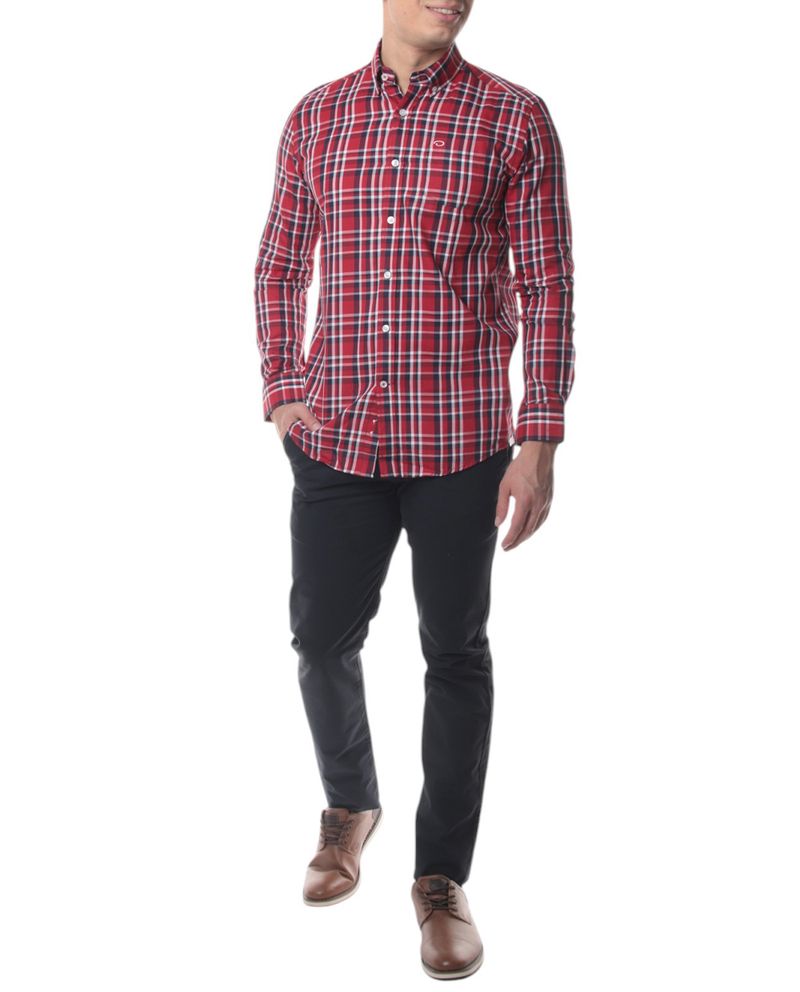 104826059-Camisa-casual-Oscar-de-la-Renta-classic-fit-roja-cuadriculada-para-hombre