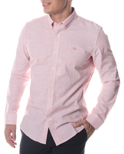 Camisa casual Oscar de la Renta tailored fit anaranjada rayada para hombre