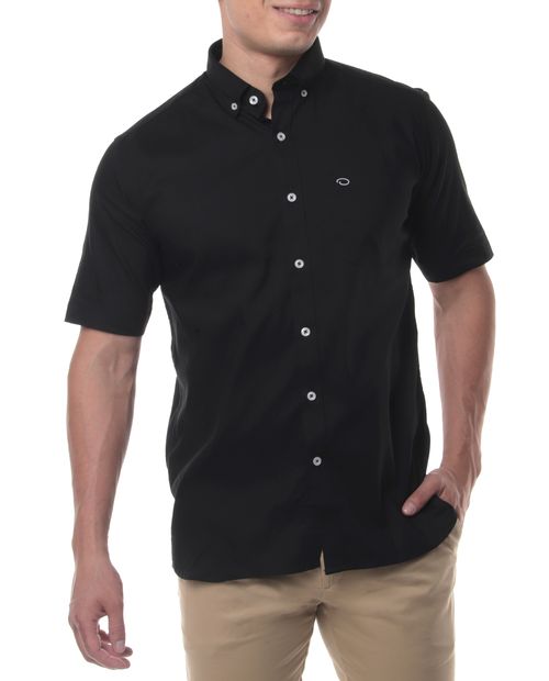 Camisa casual Oscar de la Renta classic fit negra sólida para hombre