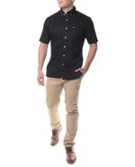 104826474-Camisa-casual-Oscar-de-la-Renta-classic-fit-negra-solida-para-hombre-