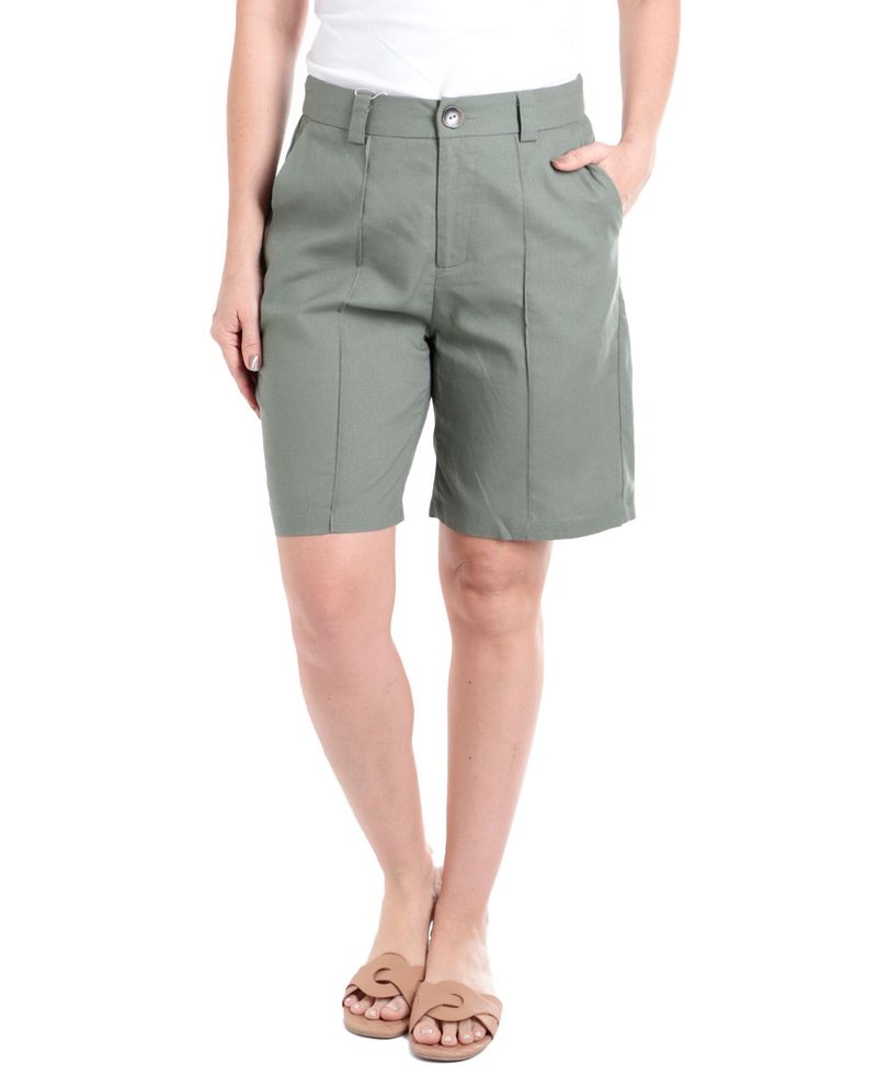 104795376-Short-Nicolle-casual-verde-de-cintura-alta-para-mujer
