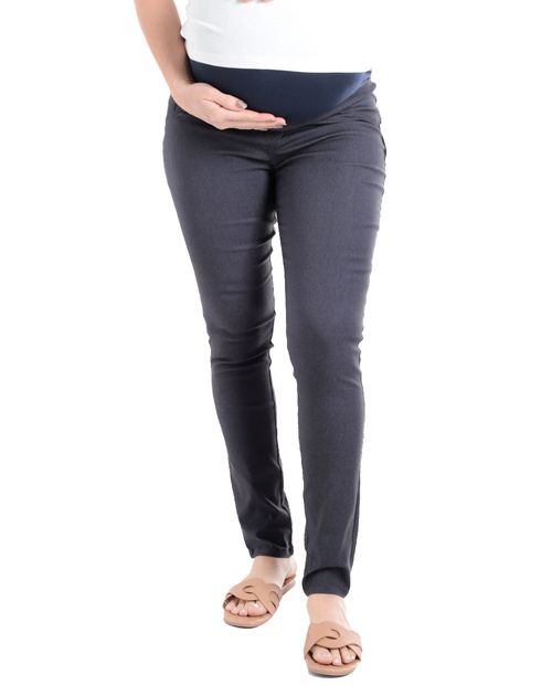 Pantalón maternal Sabrina skinny azul de cintura alta para mujer