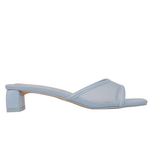 Sandalia casual H&Co color celeste para mujer