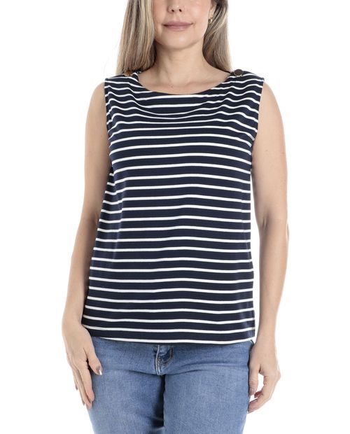 Blusa Nicolle casual rayada sin mangas para mujer