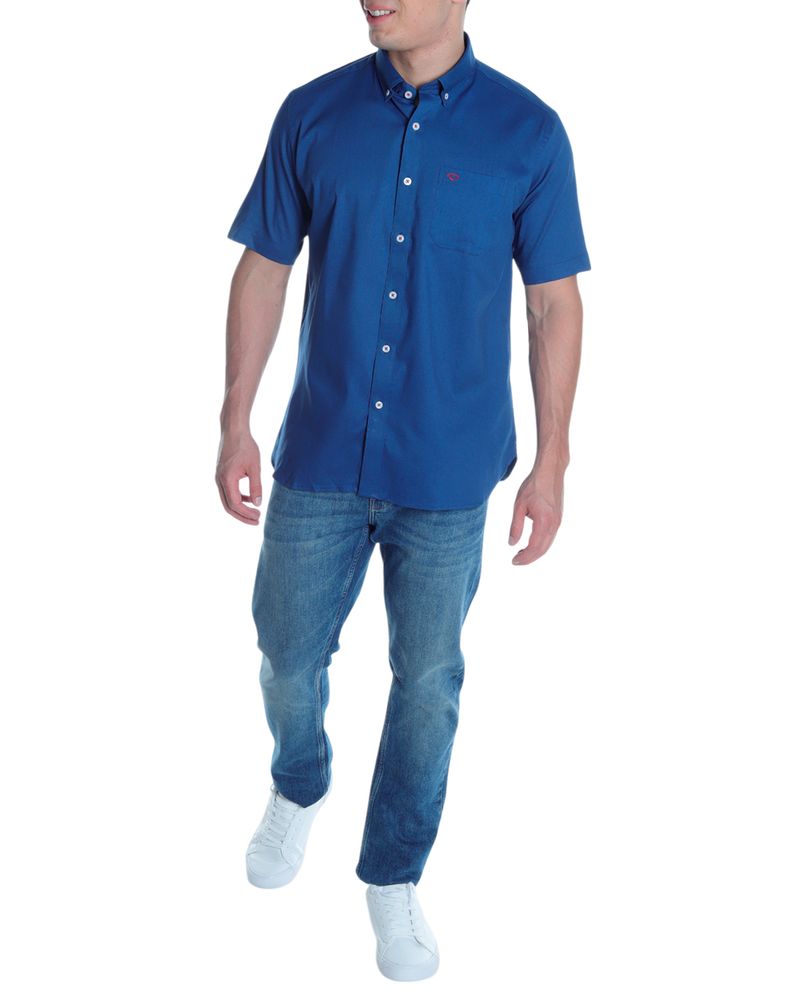 104825920-Camisa-casual-classic-fit-Oscar-de-la-Renta-azul-solida-para-hombre