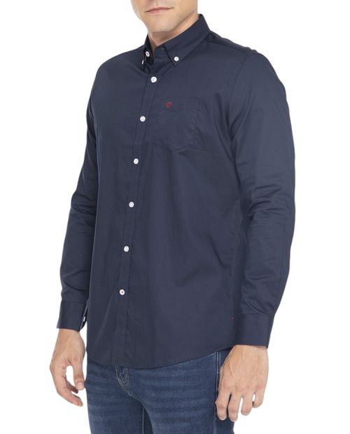 Camisa casual Oscar de la Renta navy sólida para hombre