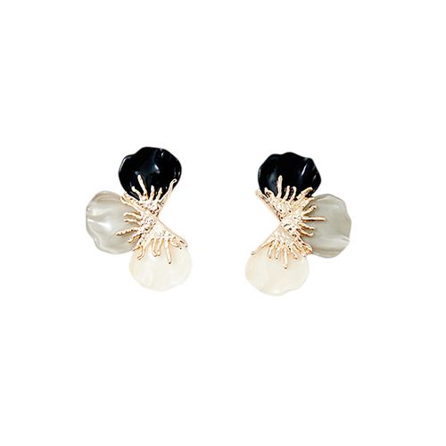 Aretes de pétalos bicolor para mujer