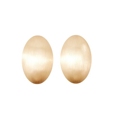 Aretes ovalados metálicos dorados para mujer