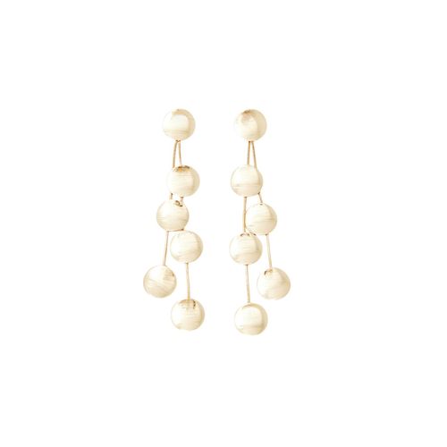 Aretes largos metálicos dorados para mujer