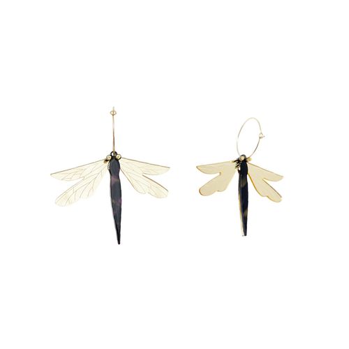 Aretes largos de libélulas multicolor para mujer
