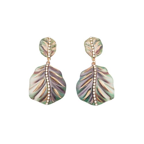 Aretes largos metálicos multicolor para mujer