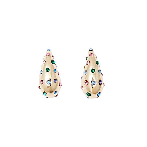 Aretes metálicos dorados para mujer
