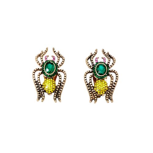 Aretes de araña metálicos multicolor para mujer
