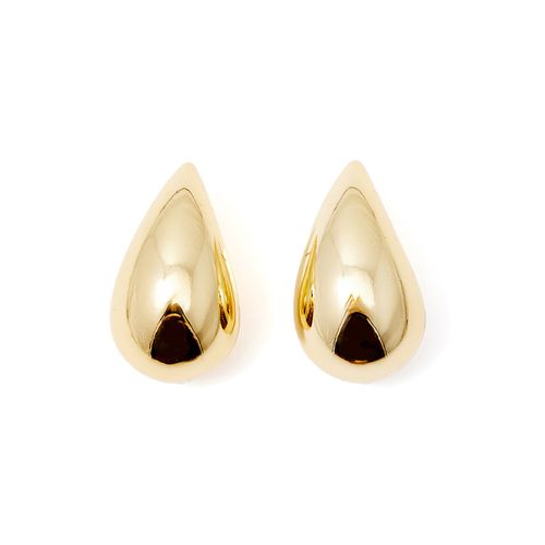 Aretes de gotas metálicos dorados para mujer