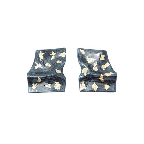 Aretes abstractos bicolor para mujer