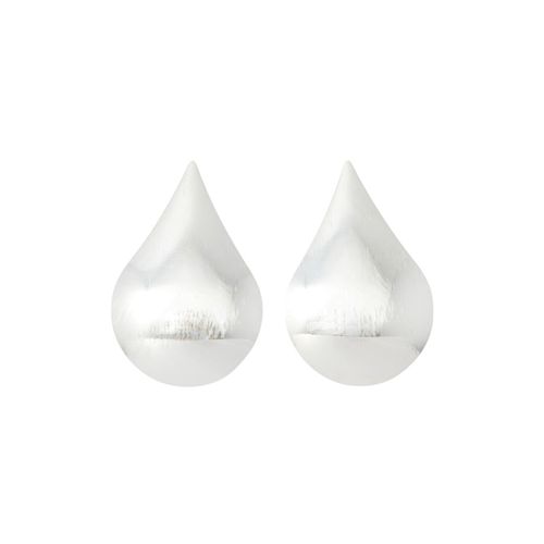 Aretes de gotas metálicas plateada para mujer