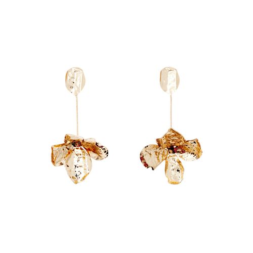 Aretes de colgar metálicos dorados para mujer