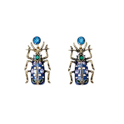 Aretes de escarabajo metálicos multicolor para mujer