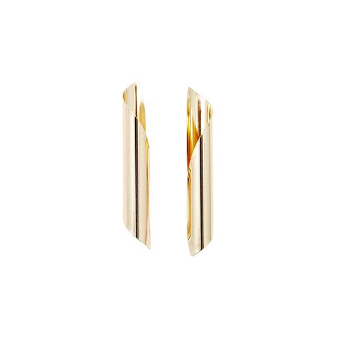 Aretes metálicos dorados para mujer