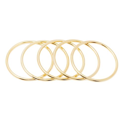Set de 5 brazaletes metálicos dorados para mujer