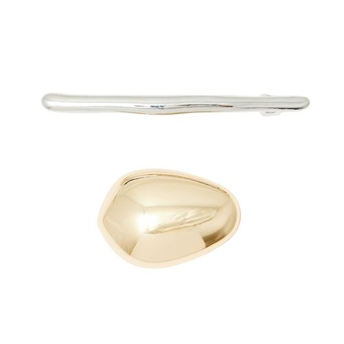 Set de ganchos metálicos bicolor para mujer