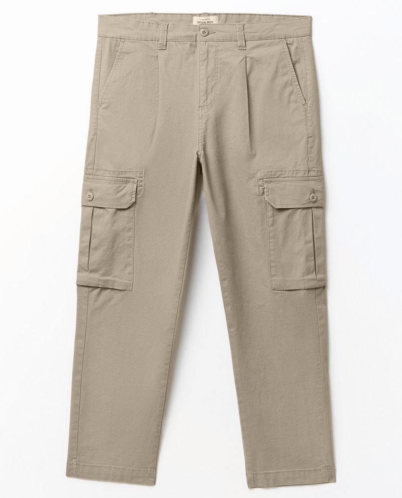 104856066-Pantalon-cargo-Sfera-beige-solido-para-hombre