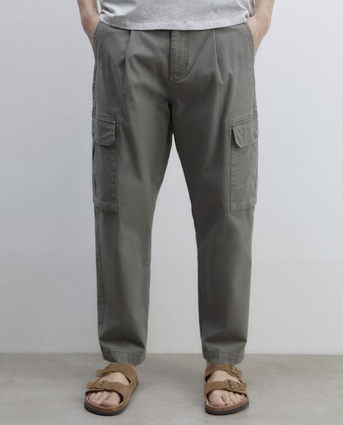 Pantalón cargo Sfera sage sólido para hombre