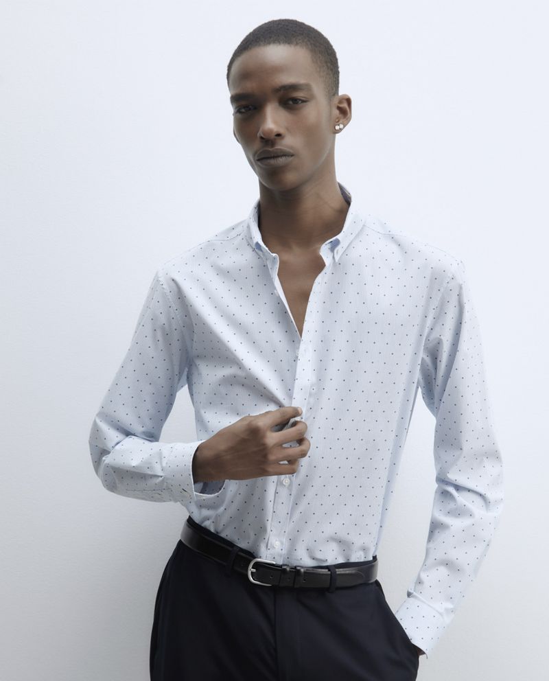 104856081-Camisa-casual-slim-fit-Sfera-celeste-mini-print-rombos-para-hombre