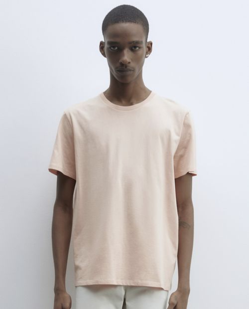 Camiseta básica regular fit Sfera coral sólida para hombre