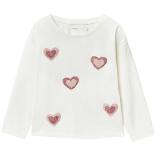 Blusa blanca con textura para niña