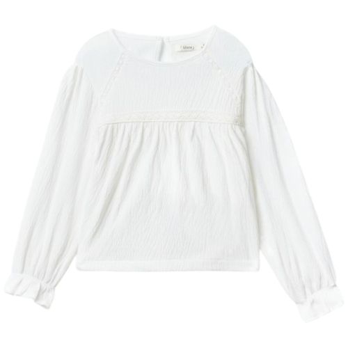 Blusa blanca sólido para niña