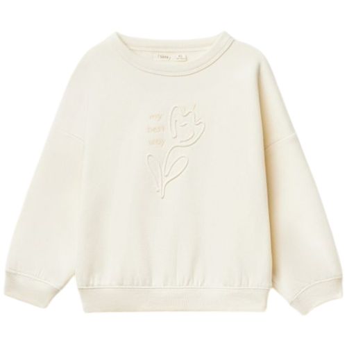 Suéter beige sólido para niña