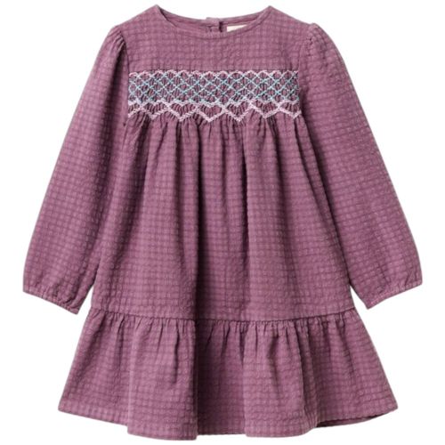 Vestido morado sólido para niña