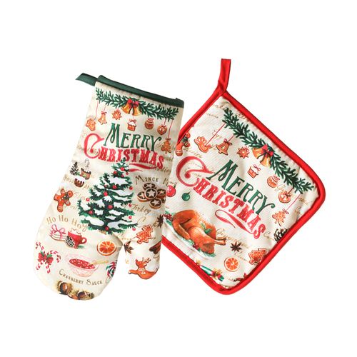 Set navideño bandeja de 2.7 litros con guante y porta caliente