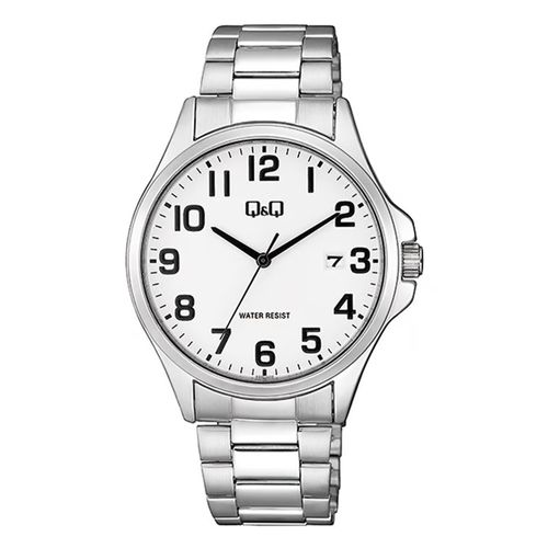 Reloj Q&Q metálico plateado para hombre