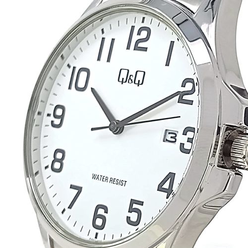 Reloj Q&Q metálico plateado para hombre