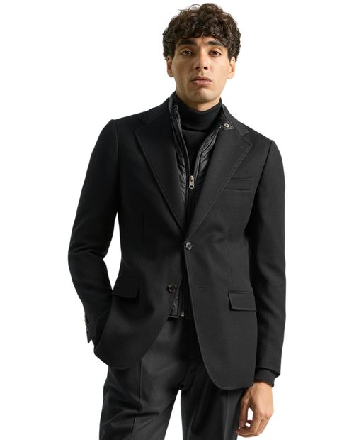 Blazer formal con cuello desmontable PuroEGO negro texturizado para hombre