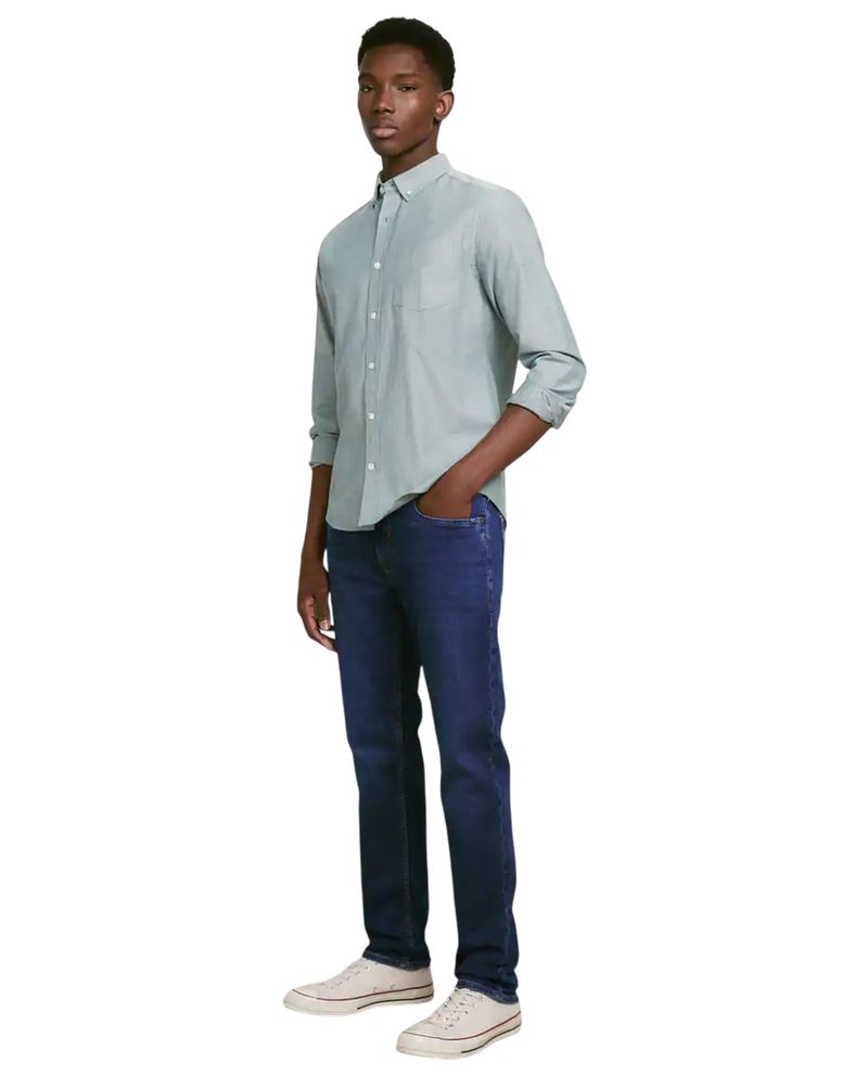 104843103-Camisa-oxford-Easy-Wear-slim-fit-verde-sage-heather-para-hombre