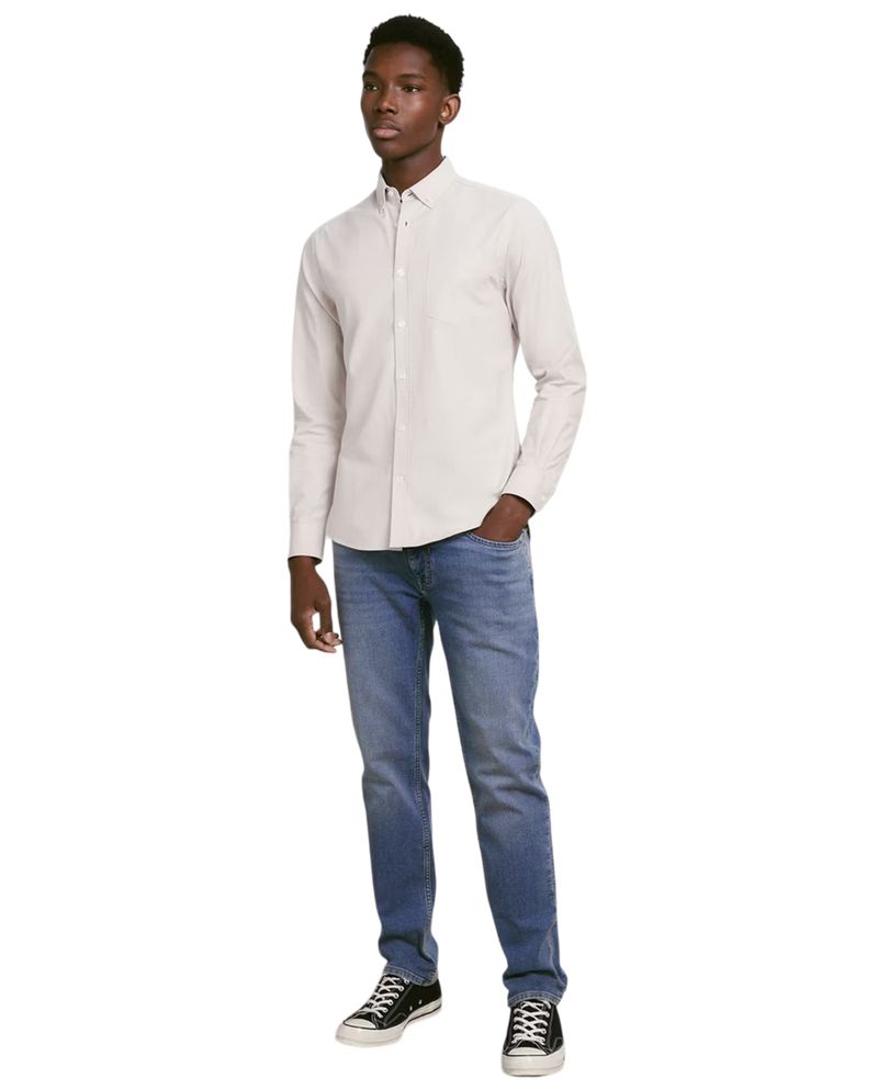 104843122-Camisa-oxford-Easy-Wear-slim-fit-beige-solida-para-hombre