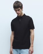 104856177-Camisa-polo-Sfera-negra-texturizada-para-hombre