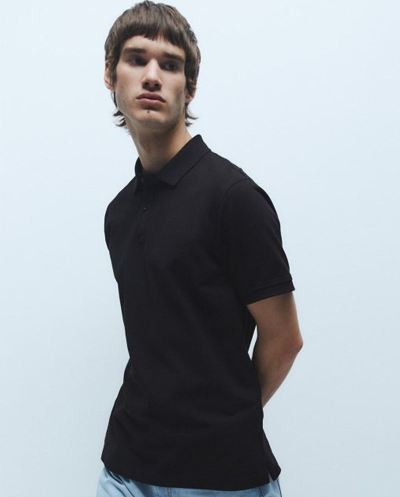 104856177-Camisa-polo-Sfera-negra-texturizada-para-hombre