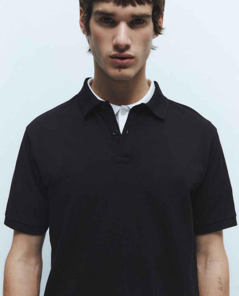 104856177-Camisa-polo-Sfera-negra-texturizada-para-hombre