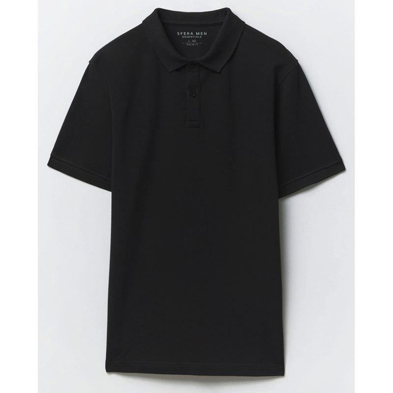 Camisa polo Sfera negra texturizada para hombre Siman Nicaragua