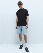 104856177-Camisa-polo-Sfera-negra-texturizada-para-hombre