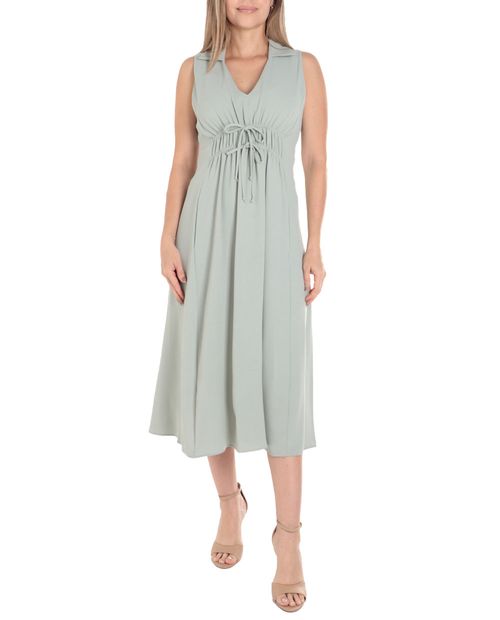 Vestido Connected Apparel midi verde sin mangas para mujer