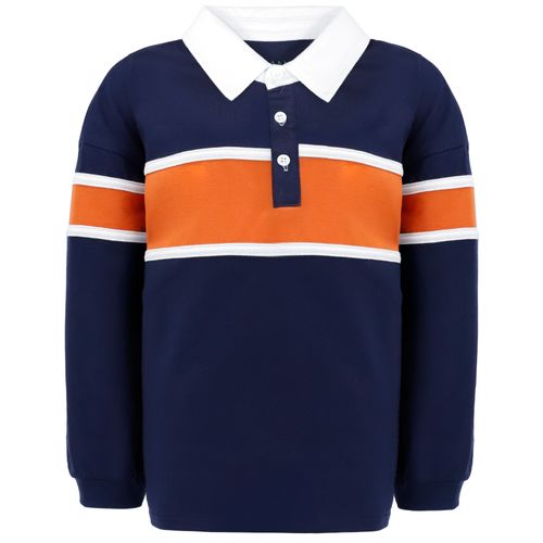 Camisa polo multicolor color blocking para niño